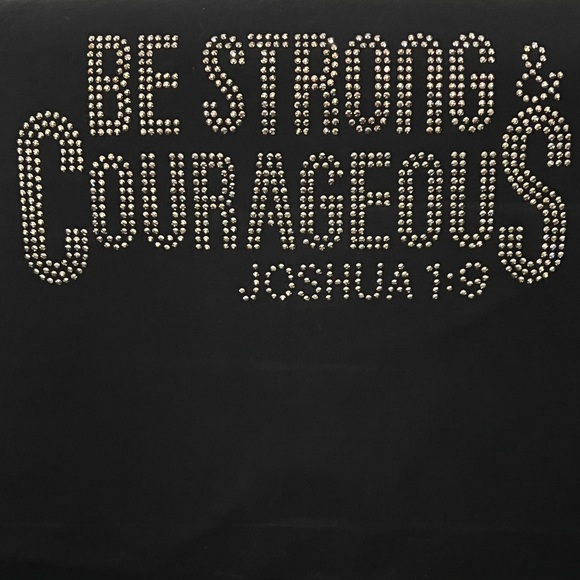 Rhinestone Graphic Tee with Inspirational Text - Picture 4 of 5